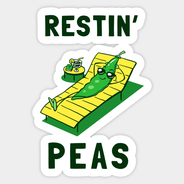 Restin Peas Sticker by dumbshirts